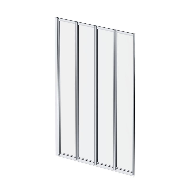 Шторка на борт ванны 100х140, поворотно-складная, хром, стекло прозрачное AM.PM Like W80BS-100-140CT