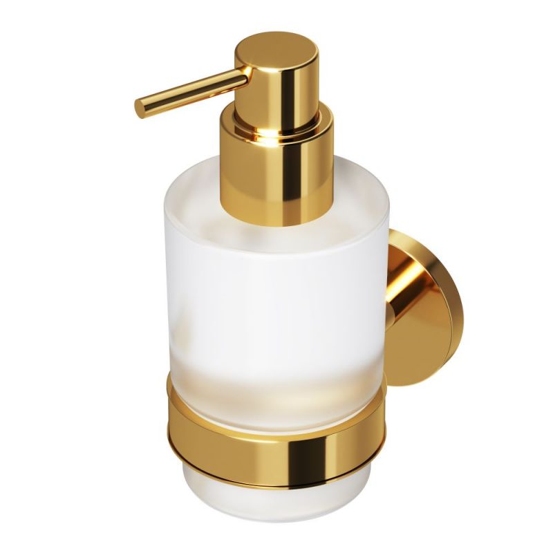 Стеклянный диспенсер для жидкого мыла с настенным держателем, золото AM.PM X-Joy A85A36999