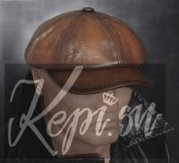 Кепка кожаная Камбэк восьмиклинка, шапка хулиганка