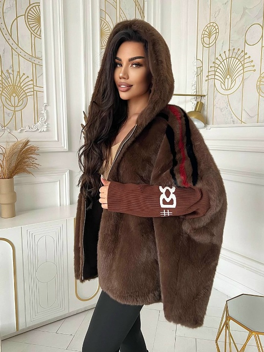 Дизайнерская экошуба ( с капюшоном)