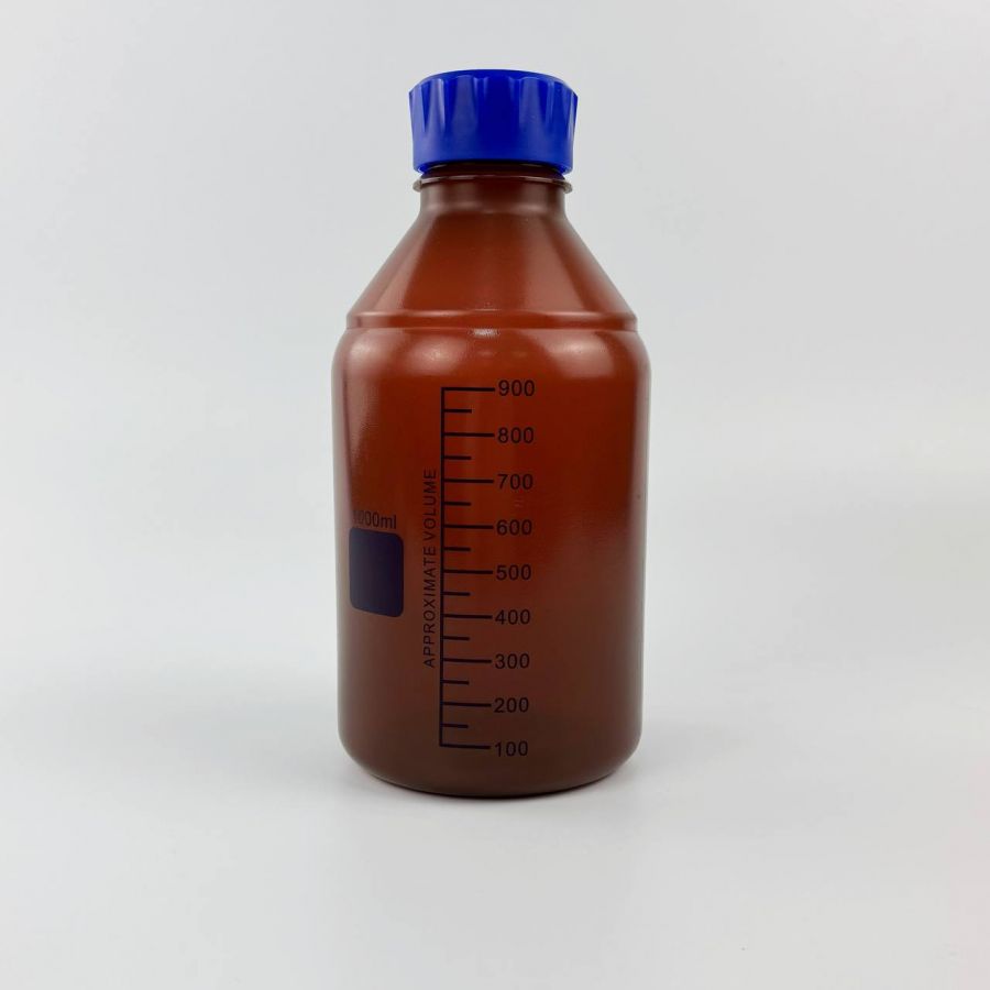 Банка для реактивов Labdevices GL45, 1000 мл, полипропилен, темная, с синей винтовой крышкой