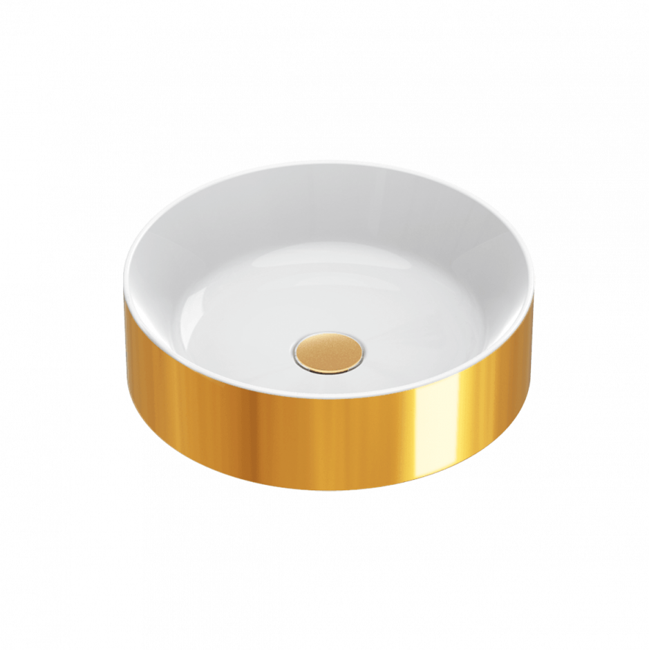 Изображение Раковина накладная Catalano Gold&Silver Zero Oro-Bianco 0123450042 диаметр 45 см