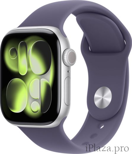 Apple Watch Series 11, 46 mm, Silver Aluminium Purple Fog Sport Band