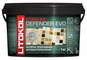 Затирочная Смесь Эпоксидная 2-х комп. Litokol Starlike Defender Evo 1кг S.100 Bianco Assoluto, Антибактериальная от 1 до 15 мм / Литокол Старлайк Дифендер.