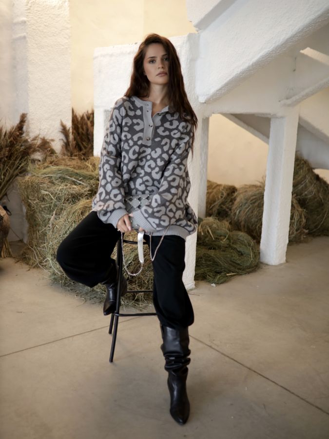 Свитер леопард