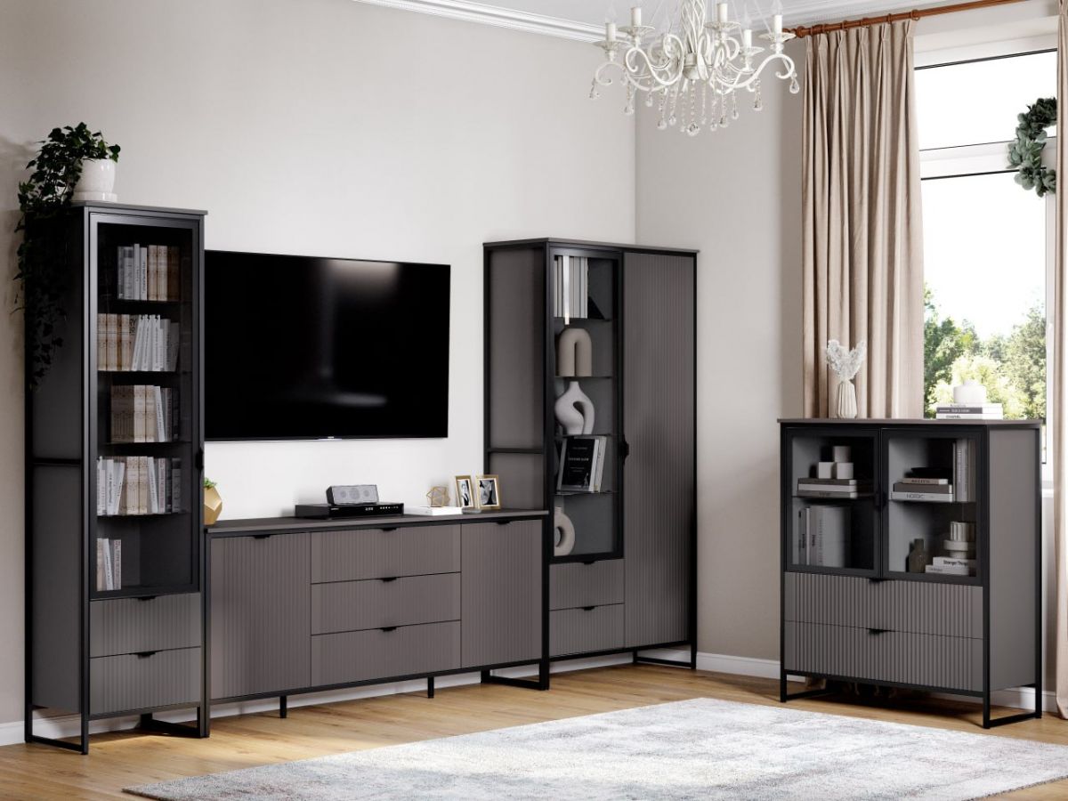 Модульная гостиная "Нора" №2 (МДФ Графит)