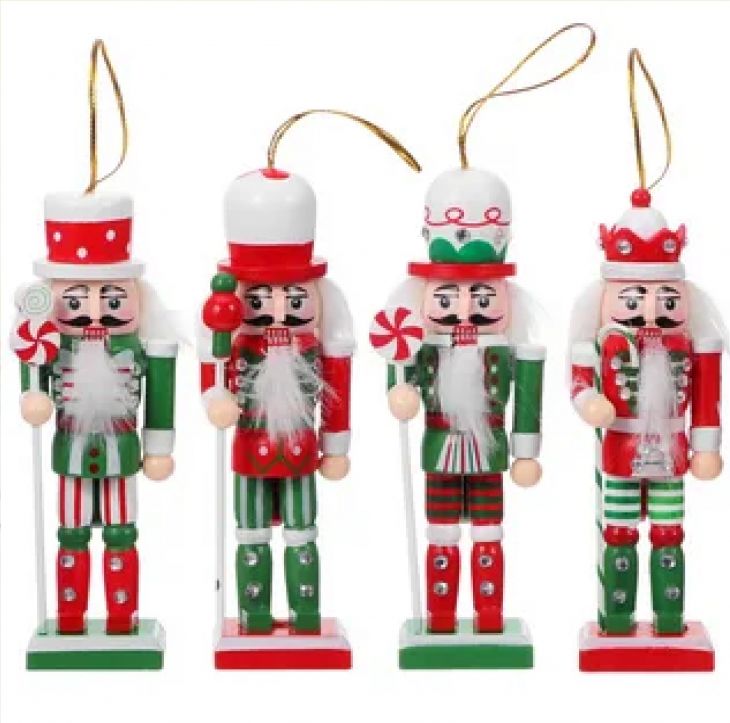 Щелкунчик - набор деревянных ёлочных игрушек 4 шт арт.138