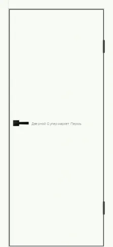 Межкомнатная дверь TECHNO BLACK цвет Белый опал, Алюминиевая кромка черная