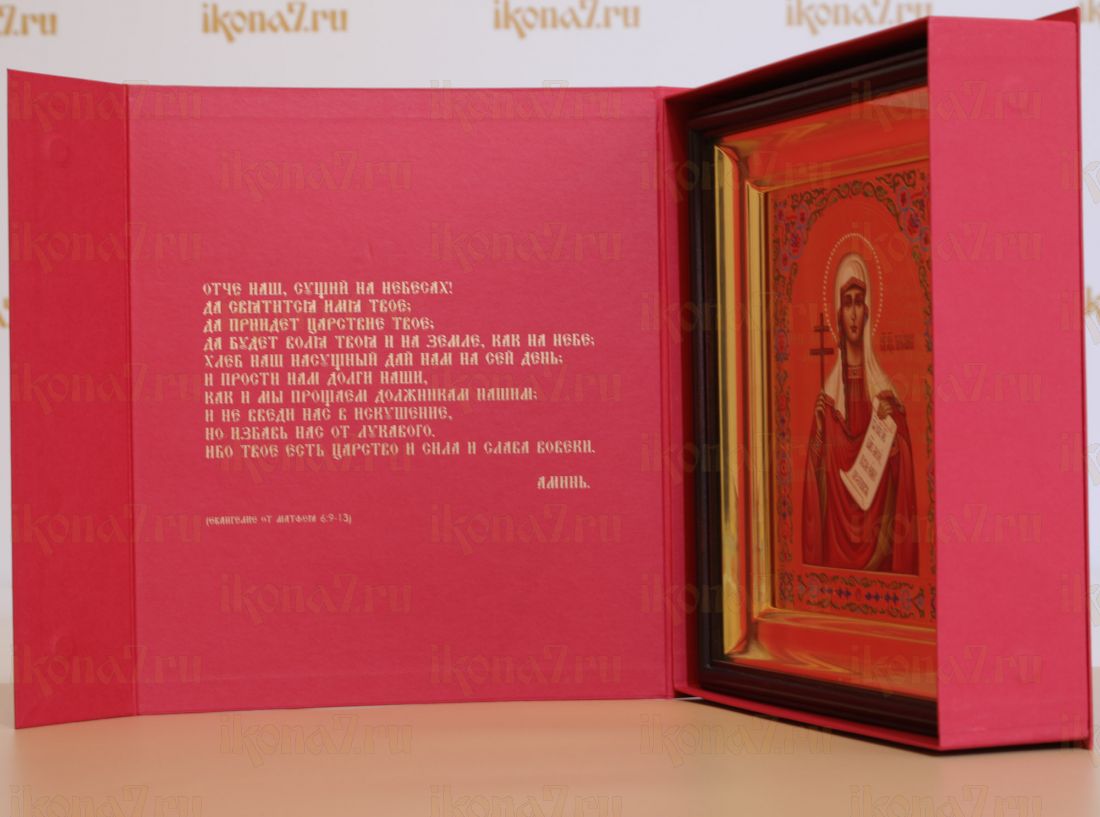 Подарочная коробка красная под икону в киоте (магнитный замок)