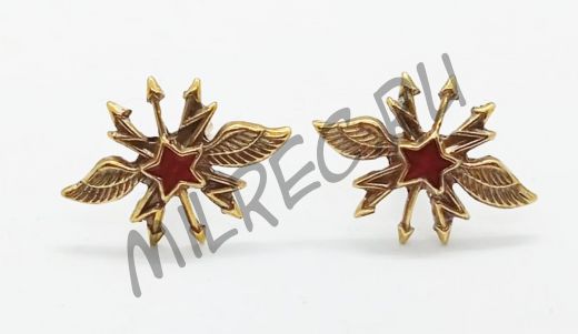 Петличные эмблемы образца 1936 года связистов РККА, 2 шт. в комплекте (реплика)