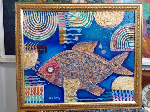 интерьерная картина для детской "Золотая рыбка"