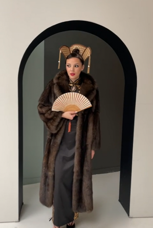 Соболь натуральный цвет темный с высокой ст 5 седины от Скорняковой