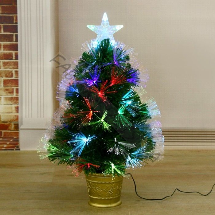 Ёлка светодиодная «Пучок радужный» 60 см, диаметр нижнего яруса 35 см, 55 ПВХ веток, мигание, свечение мульти