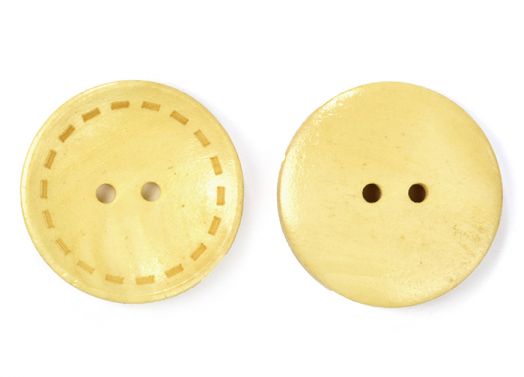 Пуговица дерево "Со Строчкой" 2 прокола, цвет светлое дерево (кремовый) (TBY BT.WD.662)