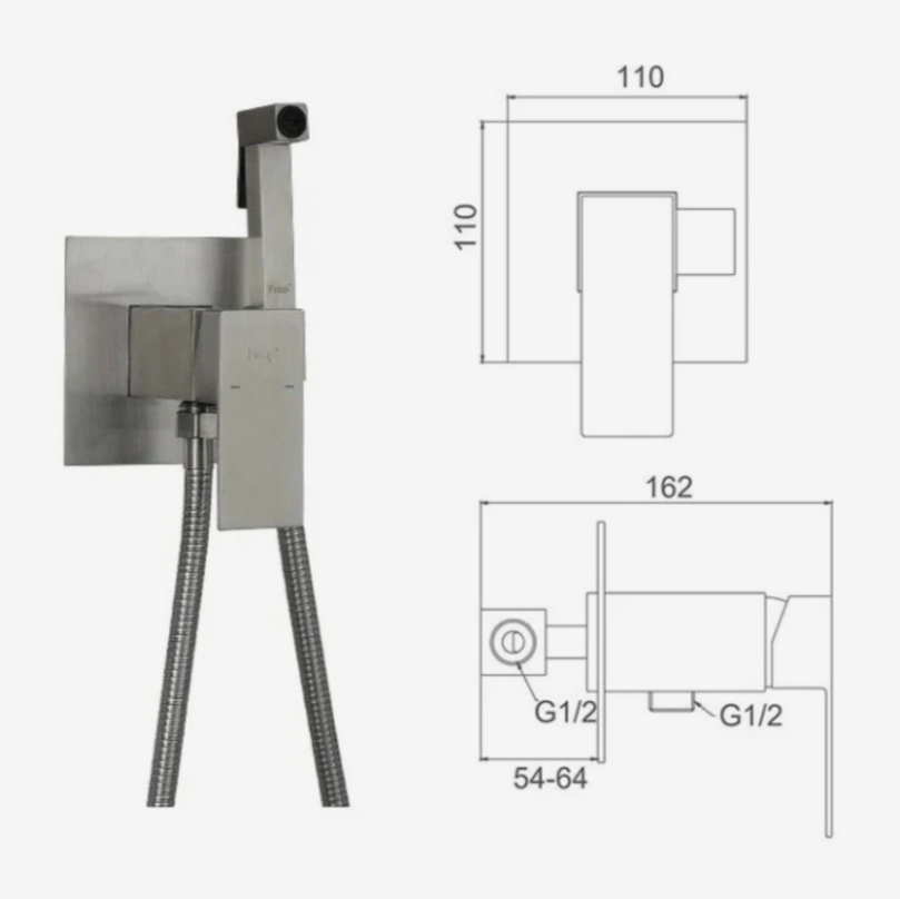 FRAP | Divariçi Gigiyenik Duş, Satin (mat) rəng