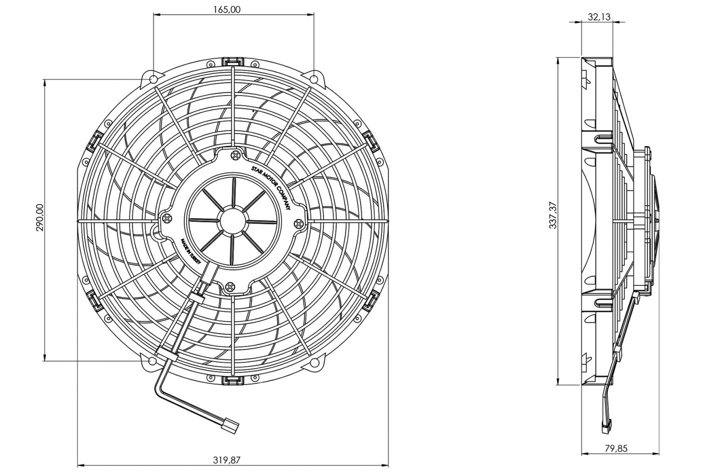 Осевой вентилятор 12" дюймов 120вт 24в всасывающий