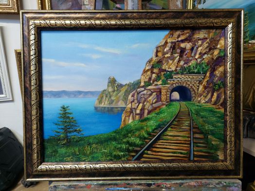 картина "Кругобайкальская железная дорога"