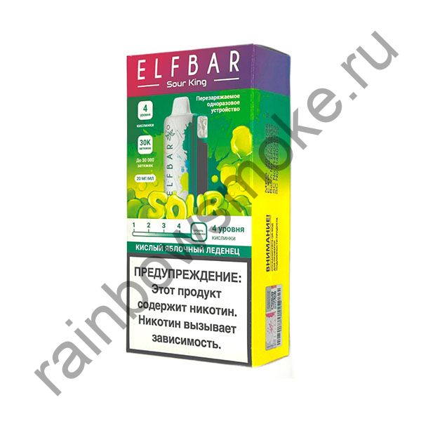 Elf Bar Sour King 30000 - Кислый Яблочный Леденец (Sour Apple Lollipop)