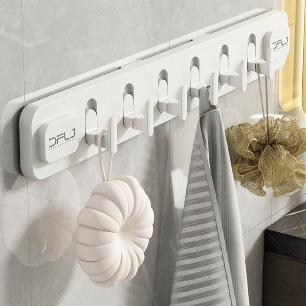 Вешалка настенная для одежды полотенец в прихожую, ванную, кухню на присоске