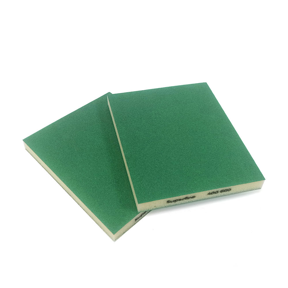 Sandwox Superfine Шлифовальная двусторонняя губка на пенополиуретановой основе, оксид алюминия, P400, Цвет: зеленый, в упаковке 10шт.