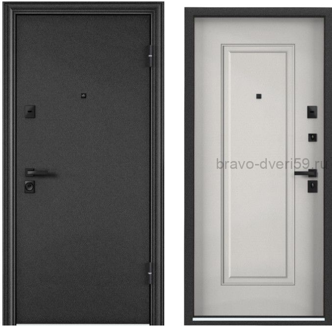 ULTIMATUM-PRO MP Колоре неро / ПВХ Бьянко входная дверь для квартиры