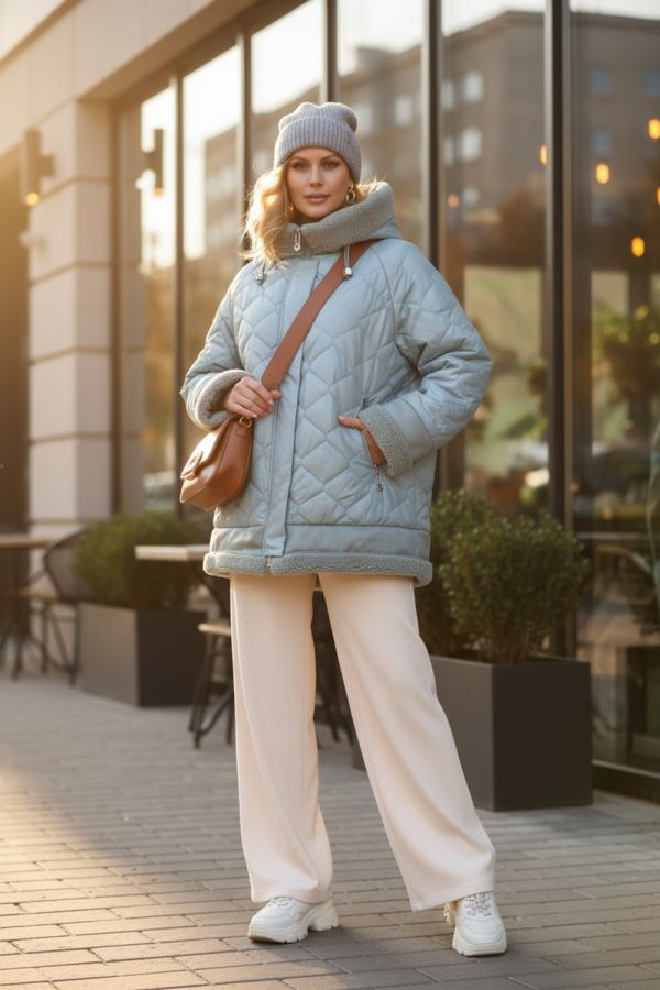 Куртка верблюжья шерсть, арт.310 [бирюзовый]