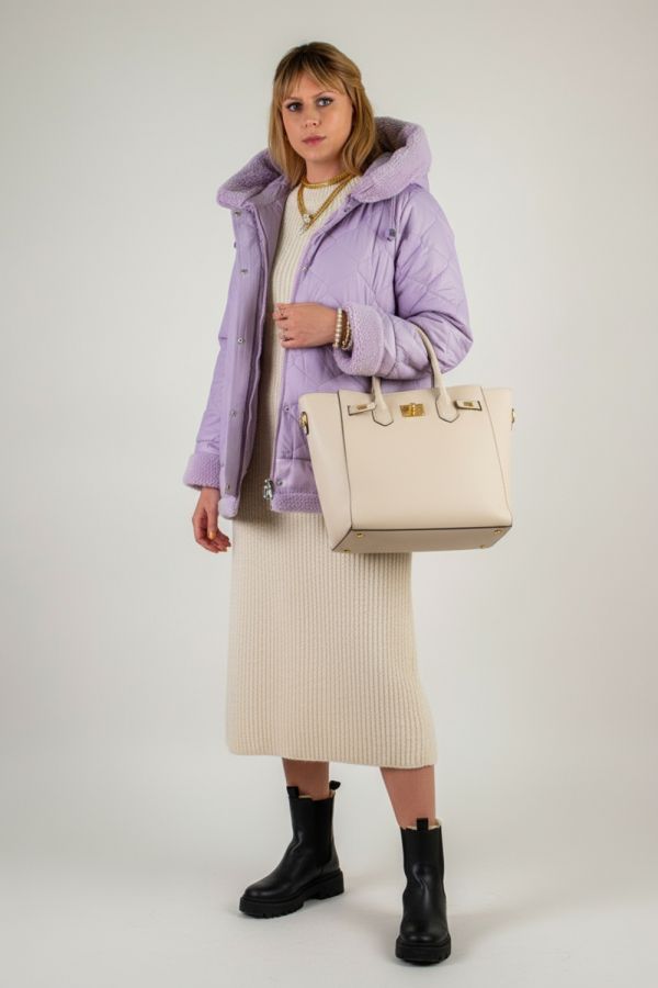 Куртка верблюжья шерсть, арт.310 [сиреневый]