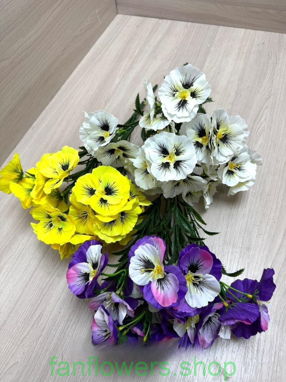 Искусственные цветы анютины глазки 40 шт