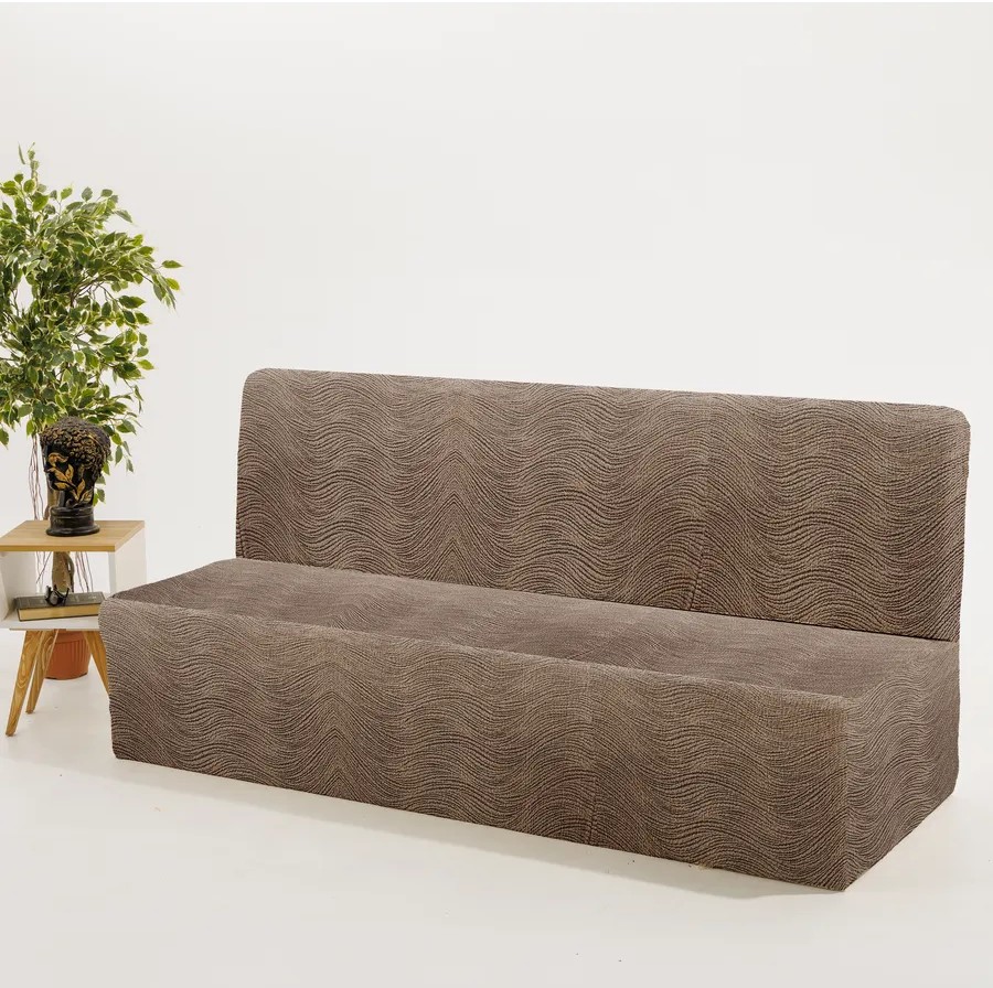 Чехол на 3-местный диван без подлокотников, жаккард, бежевый