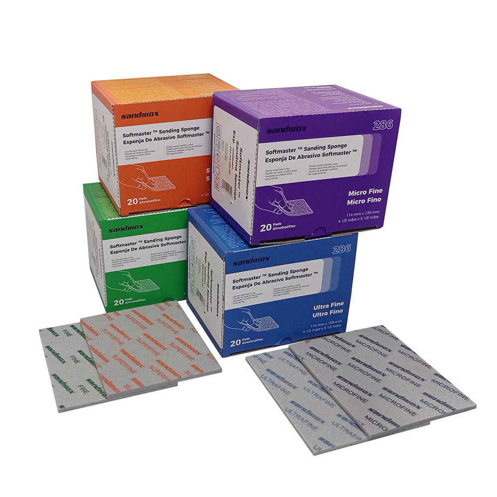 Sandwox Шлифовальная губка на поролоновой основе, оксид алюминия, Цвет: серый, в упаковке 20шт.