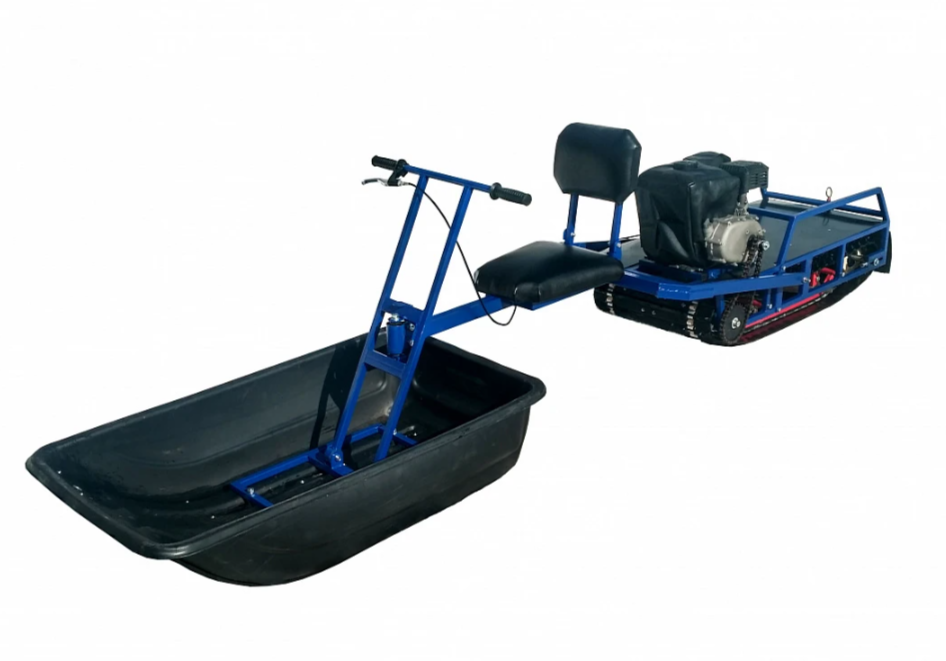 Мотобуксировщик толкач Альбатрос-XL8 с модулем. С фарой, склизы