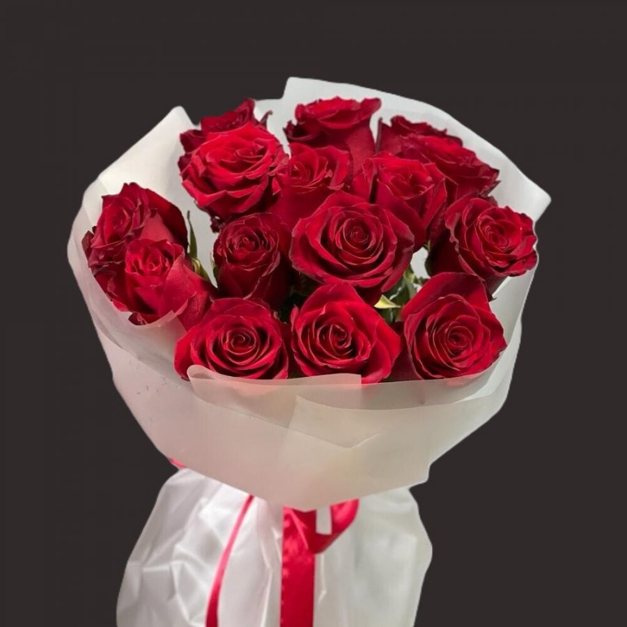 Букет 15 красных эквадорских роз