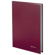 Книга учета 96 л., клетка, твердая, бумвинил, блок офсет, А4 200×290 мм, BRAUBERG, бордовая, 130224