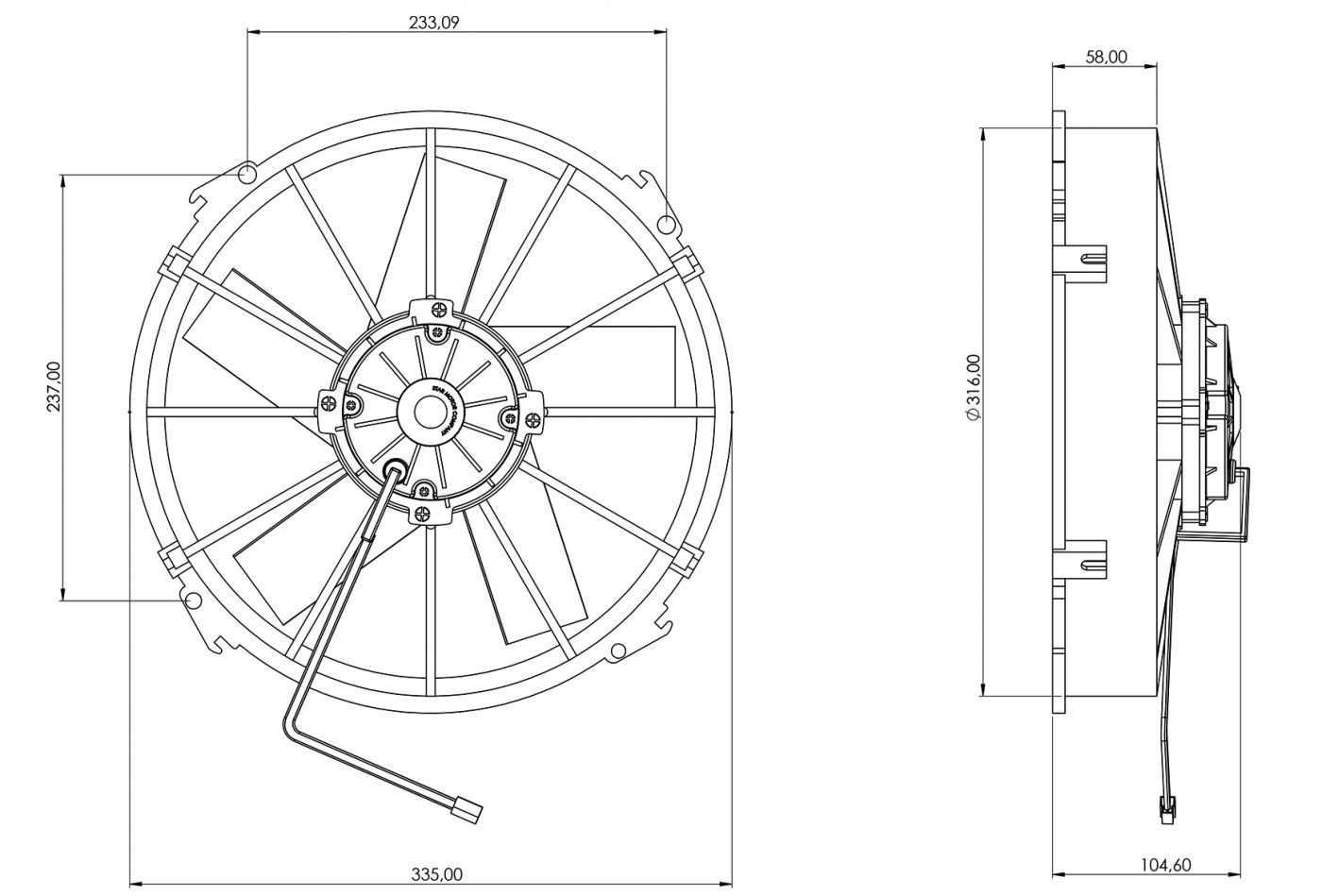 STR120 ОСЕВОЙ ВЕНТИЛЯТОР 12" ДЮЙМОВ 170 ВАТТ 24 ВОЛЬТ PUSH / ТОЛКАЮЩИЙ