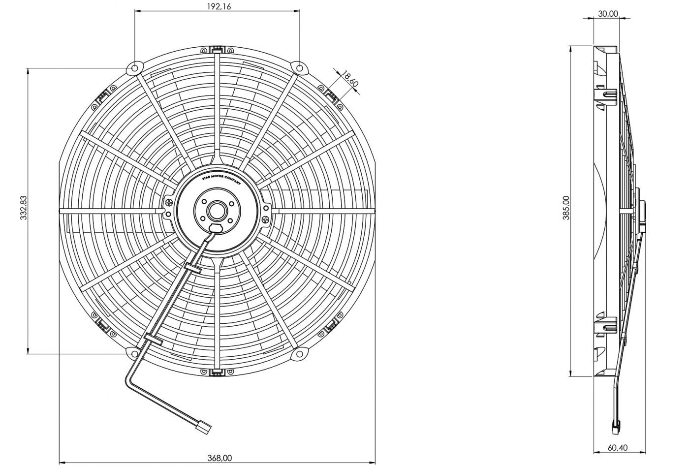 STR157 ОСЕВОЙ ВЕНТИЛЯТОР 14" ДЮЙМОВ 80 ВАТТ 12 ВОЛЬТ PULL / ВСАСЫВАЮЩИЙ