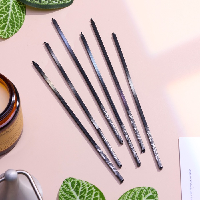 Свечи для торта, 6 штук «Фиолетовый металлик», 15 см