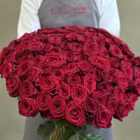 101 красная роза 80см