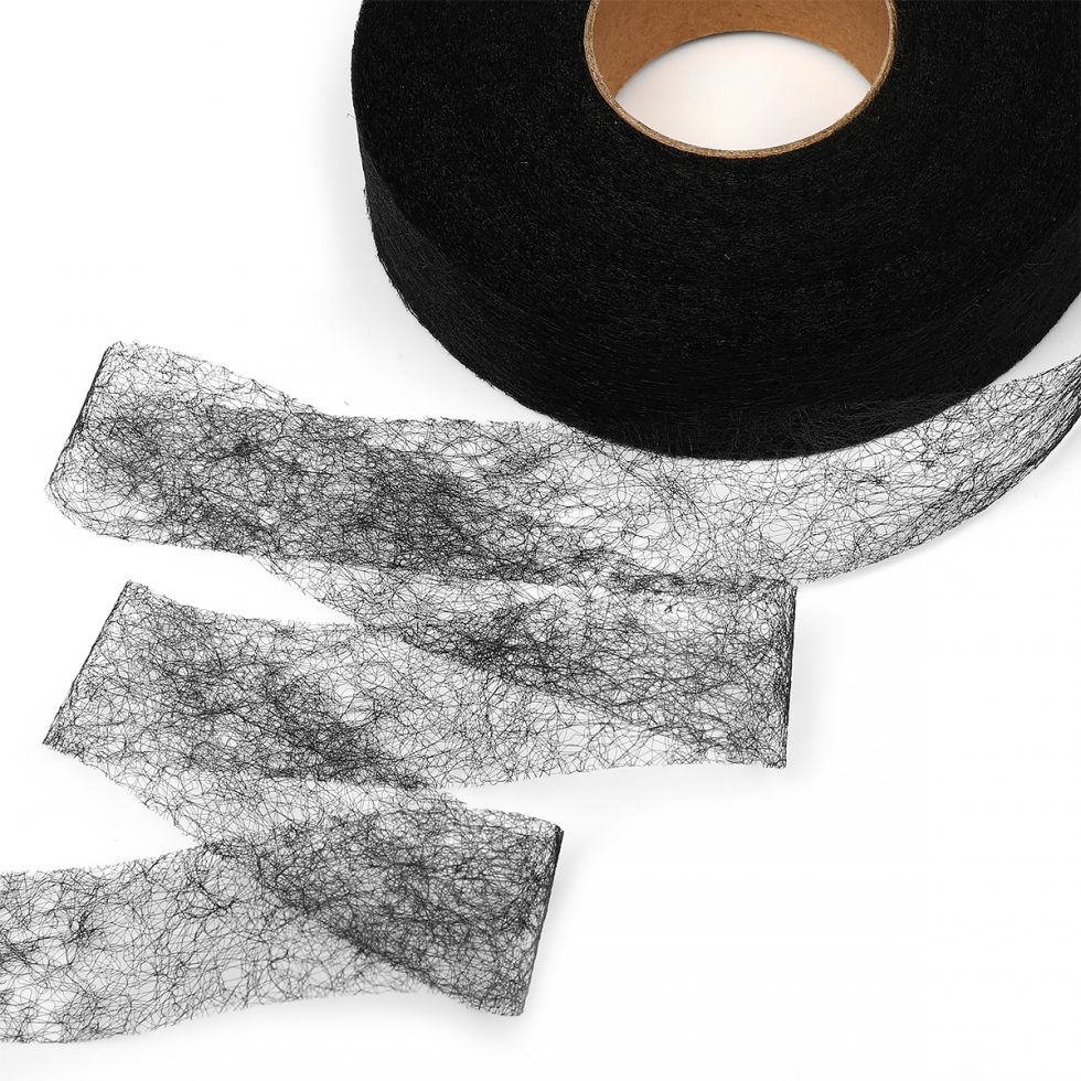 Паутинка Idealtex 30мм 23 г/м² на отрез, метр цвет Черный и Белый IDTEX.P.30