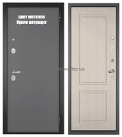 Входная дверь TRUST ECO MP 90 Антрацит Букле Бьянко Ларче – тёплая металлическая дверь с декоративной панелью