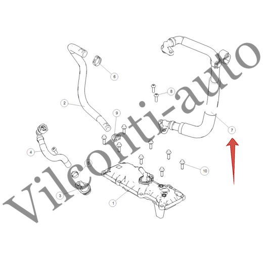ТРУБКА ВЫВОДА КАРТЕРНЫХ ГАЗОВ TANK 500 1014280XEZ01 100% ОРИГИНАЛ