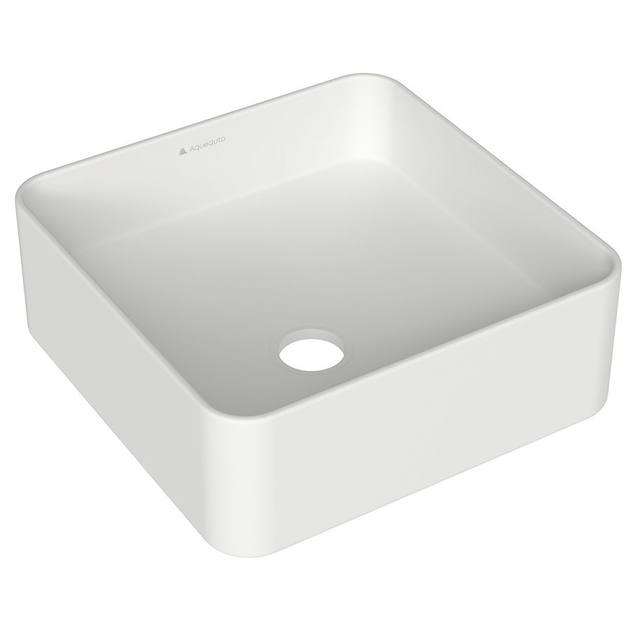 Aqueduto ESPIRAL Раковина накладная квадратная 370*370, белый матовый