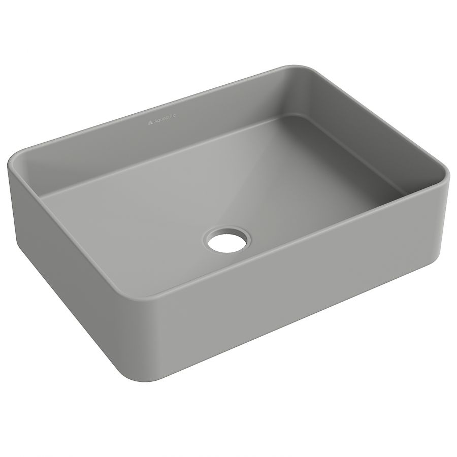 Aqueduto ESPIRAL Раковина накладная прямоугольная 370*500, серый матовый
