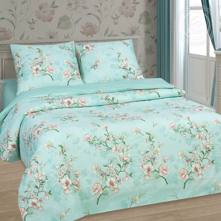 «Миндаль» (DE LUXE) постельное белье Поплин Семейный