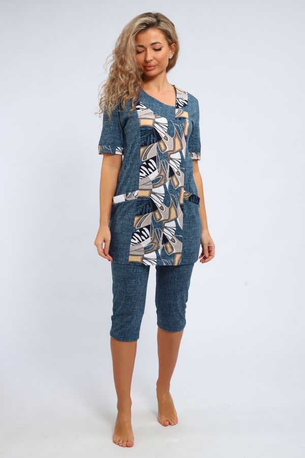 Костюм женский 347 [серо-голубой]