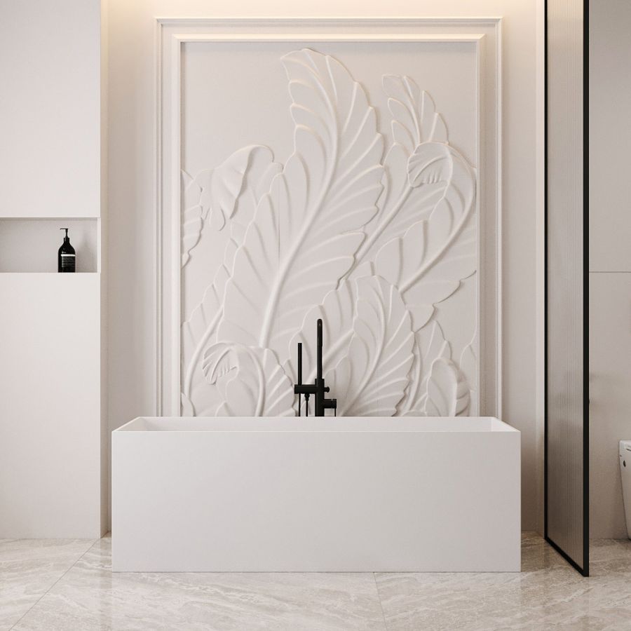 Ванна из искусственного камня ABBER Stein AS9640-1.7 белая матовая