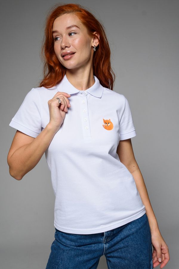 8524 футболка поло женская [белый]