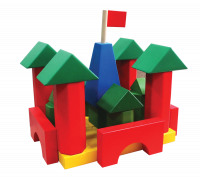 Напольный конструктор деревянный цветной по методике Поликарпова 68 элементов, для группы детского сада