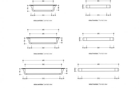 Подвесной держатель для полотенец Flaminia Noke NK60 схема 2