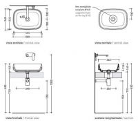 Накладная раковина Flaminia Flag 50 Countertop Basin 50х36 схема 4