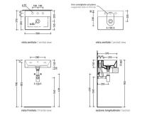 Подвесная раковина Flaminia AppLight 50 глянцевая white AP5037 50х37 схема 2 Подвесная раковина Flaminia AppLight 50 глянцевая white AP5037 50х37 схема 2